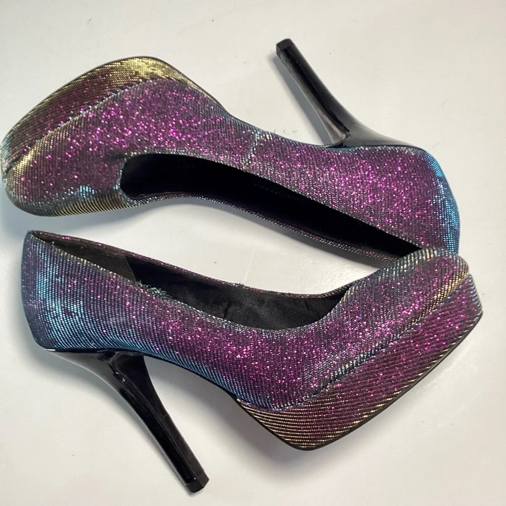 Nine & Company Iridescent Purple Stiletto Heels Size 7